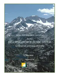 Big Creek Hydroelectric System Alternative Licensing Process
