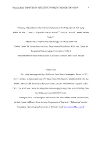 CHANGES in AFFECTIVE WORKING MEMORY in AGING Changing Interpretations of Emotional Expressions in Working Memory W
