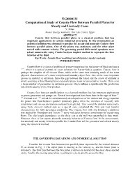 Computational Study of Couette Flow Between Parallel Plates for Steady and Unsteady Cases Y