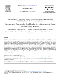 Cybersecurity Concerns for Total Productive Maintenance in Smart Manufacturing Systems