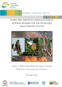 Guidelines for Developing Ecological Burning Regimes for the Gnangara Groundwater System