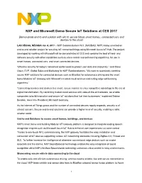 NXP and Microsoft Demo Secure Iot Solutions at CES 2017