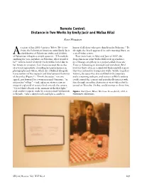 Remote Control: Distance in Two Works by Emily Jacir and Wafaa Bilal