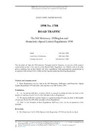 The M4 Motorway (Hillingdon and Hounslow) (Speed Limits) Regulations 1998