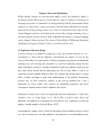 51 Chapter 3: Research Methodology Within Broader Contours of Communication Studies, Media and Journalism Studies Is Developing
