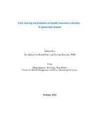 Cost-Sharing Mechanisms in Health Insurance Schemes: a Systematic Review