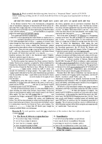 Exercise A. Read Carefully the Following Item, Based on a “Financial Times” Article of 29/10/18, Before Replacing (Writing I