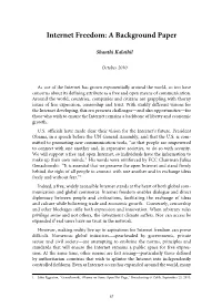 Internet Freedom: a Background Paper