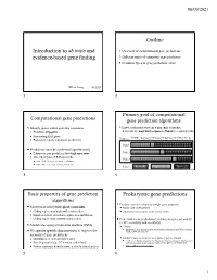 Introduction to Ab Initio and Evidence-Based Gene Finding