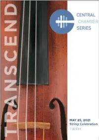 MAY 25, 2021 String Celebration 7:30PM STRING CELEBRATION