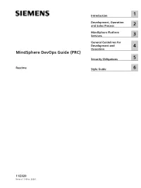 Mindsphere Devops Guide (PRC)