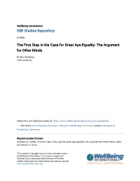 The First Step in the Case for Great Ape Equality: the Argument for Other Minds