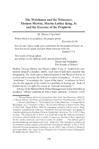 Thomas Merton, Martin Luther King, Jr. and the Exercise of the Prophetic
