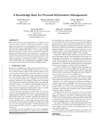 A Knowledge Base for Personal Information Management