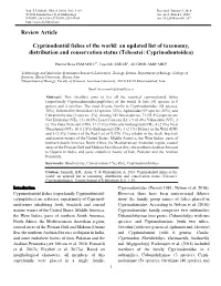 An Updated List of Taxonomy, Distribution and Conservation Status (Teleostei: Cyprinodontoidea)