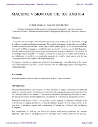 Machine Vision for the Iot and I0.4