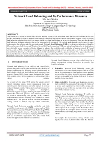 Network Load Balancing and Its Performance Measures Ms