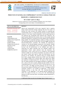 Prediction of Natural Gas Compressibility Factor in a Single-Phase Gas Reservoir: a Comparative Study