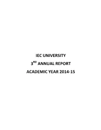 Iec University 3 Annual Report Academic Year 2014-15