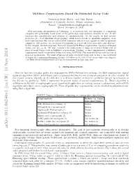 Mceliece Cryptosystem Based on Extended Golay Code