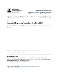 Mechanical Engineering Technology Newsletter 2019