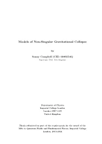 Models of Non-Singular Gravitational Collapse