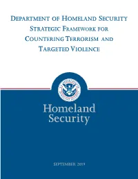 Strategic Framework for Countering Terrorism and Targeted Violence