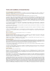 Terms and Conditions of Ground Service