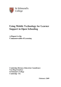 Using Mobile Technology for Learner Support in Open Schooling