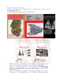 Available from the Author Upon Request; See Also the Academia.Edu Web Site) Some Cover Pages That Feature My Papers
