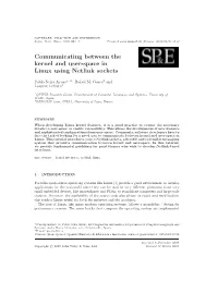 Communicating Between the Kernel and User-Space in Linux Using Netlink Sockets