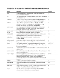 Glossary of Scientific Terms in the Mystery of Matter