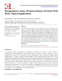 Morphometric Study of Sutural Bones of Orbit with Their Clinical Implications