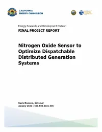 Nitrogen Oxide Sensor to Optimize Dispatchable Distributed Generation Systems