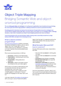 Object Triple Mapping Bridging Semantic Web and Object- Oriented Programming
