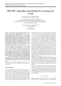 RELIEF Algorithm and Similarity Learning for K-NN