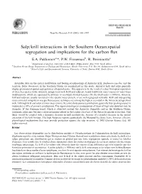 Salp/Krill Interactions in the Southern Ocean:Spatial Segregation and Implications for the Carbon ﬂux