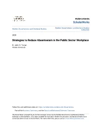 Strategies to Reduce Absenteeism in the Public Sector Workplace
