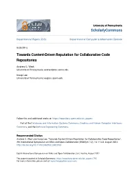 Towards Content-Driven Reputation for Collaborative Code Repositories
