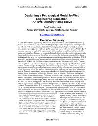 Web Engineering Education: an Evolutionary Perspective