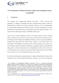 CCIA Submission to Rekabet Kurumu's Inquiry Into the Digital
