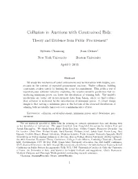 Collusion in Auctions with Constrained Bids: Theory and Evidence from Public Procurement∗