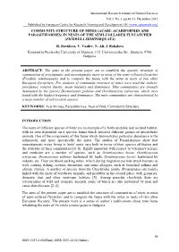 Community Structure of Mites (Acari: Acariformes and Parasitiformes) in Nests of the Semi-Collared Flycatcher (Ficedula Semitorquata) R