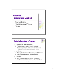 Csc 453 Linking and Loading