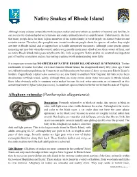 Native Snakes of Rhode Island