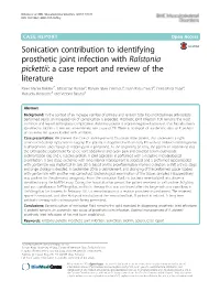 Sonication Contribution to Identifying Prosthetic Joint Infection With
