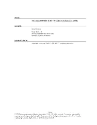 The Cdma2000 ITU-R RTT Candidate Submission (0.18)
