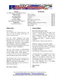Volume 1, Issue 05 the First Bi-Weekly Online Chess Magazine