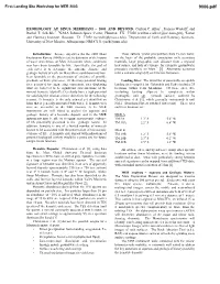 Exobiology at Sinus Meridiani – 2003 and Beyond