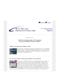 GWBAA Networking Lunch, Golf Tournament Wrap-Up, IAD Runway Closure, and More